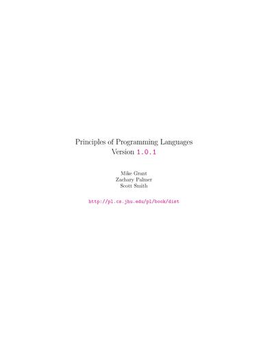 Principles of Programming Languages