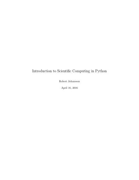 Introduction to Scientific Computing in Python