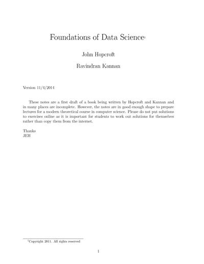 Foundations of Data Science