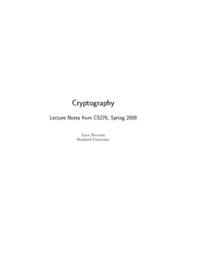 CS 276: Cryptography