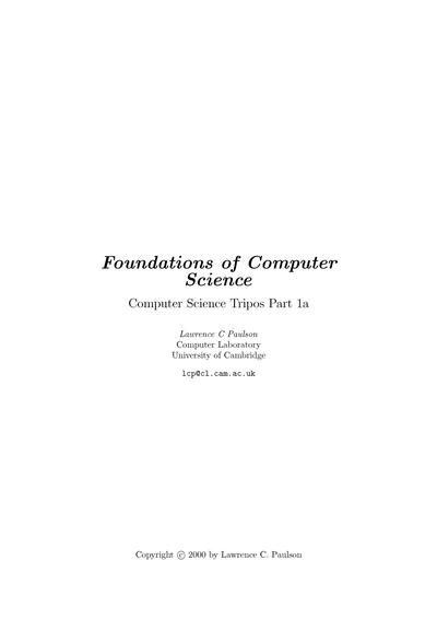 Foundations of Computer Science