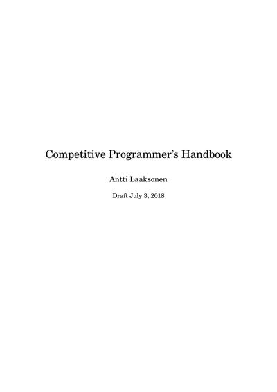 Competitive Programmer's Handbook