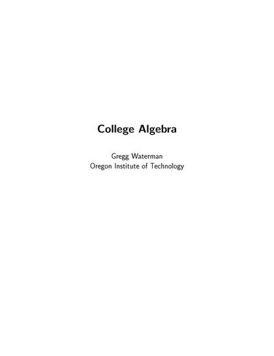 College Algebra